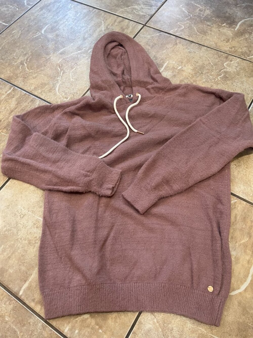 Volcom Lived In Lounge Super Soft Fuzzy Knit Hoodie XS NWOT